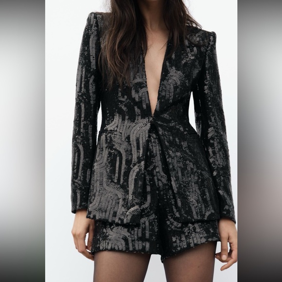 Zara Jackets & Blazers - Zara sequins lapeles blazer